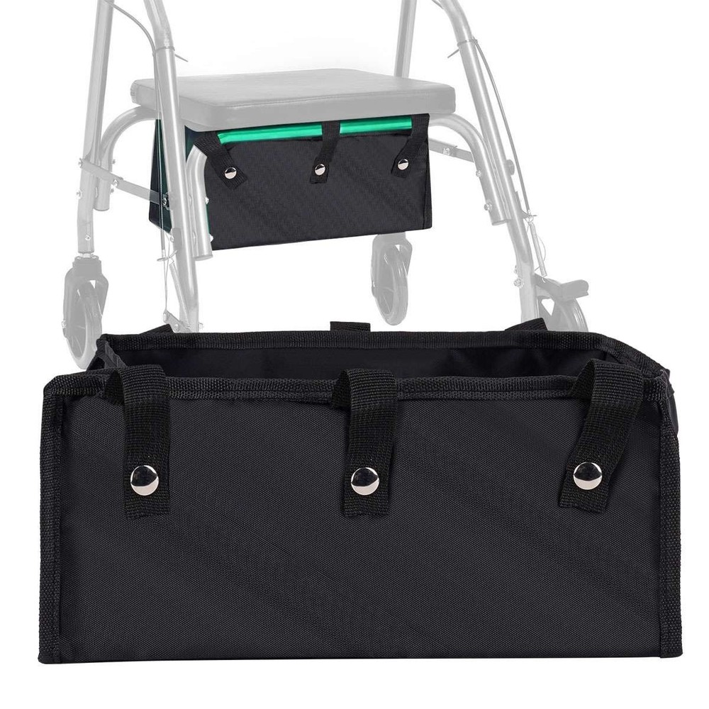 Rollator Walker Underseat Bag – Large Canvas Storage Organizer | Secure Snaps US