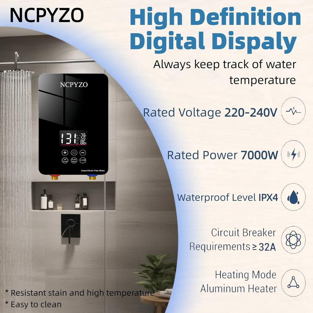 Tankless Water Heater Electric Whole House ECO Instant Hot On Demand 220/240v