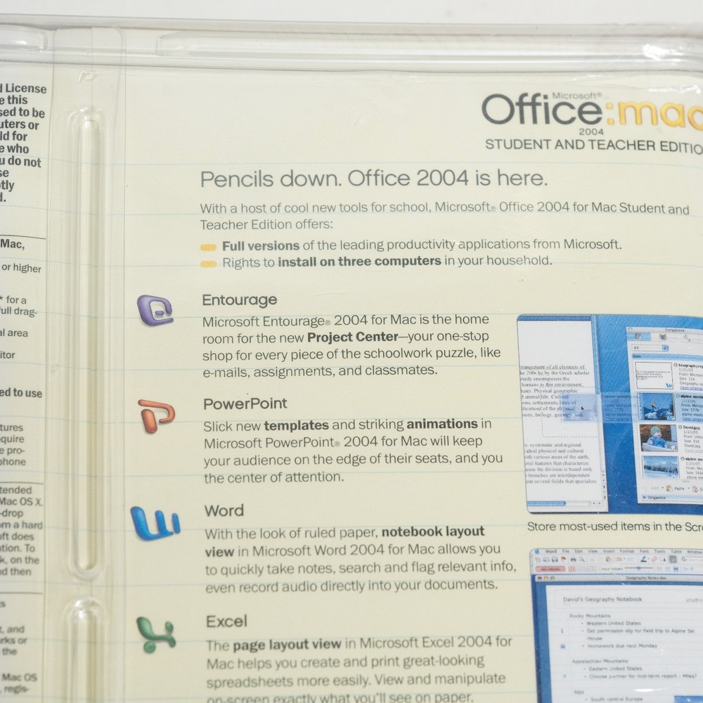 Microsoft Office 2004 MAC Student & Teacher Edition - NOS Sealed NEW