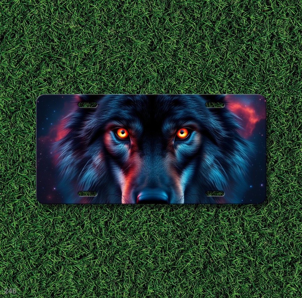 Powerful Wolf License Plate Add Text Front Bumper Plate Anniversary Gift