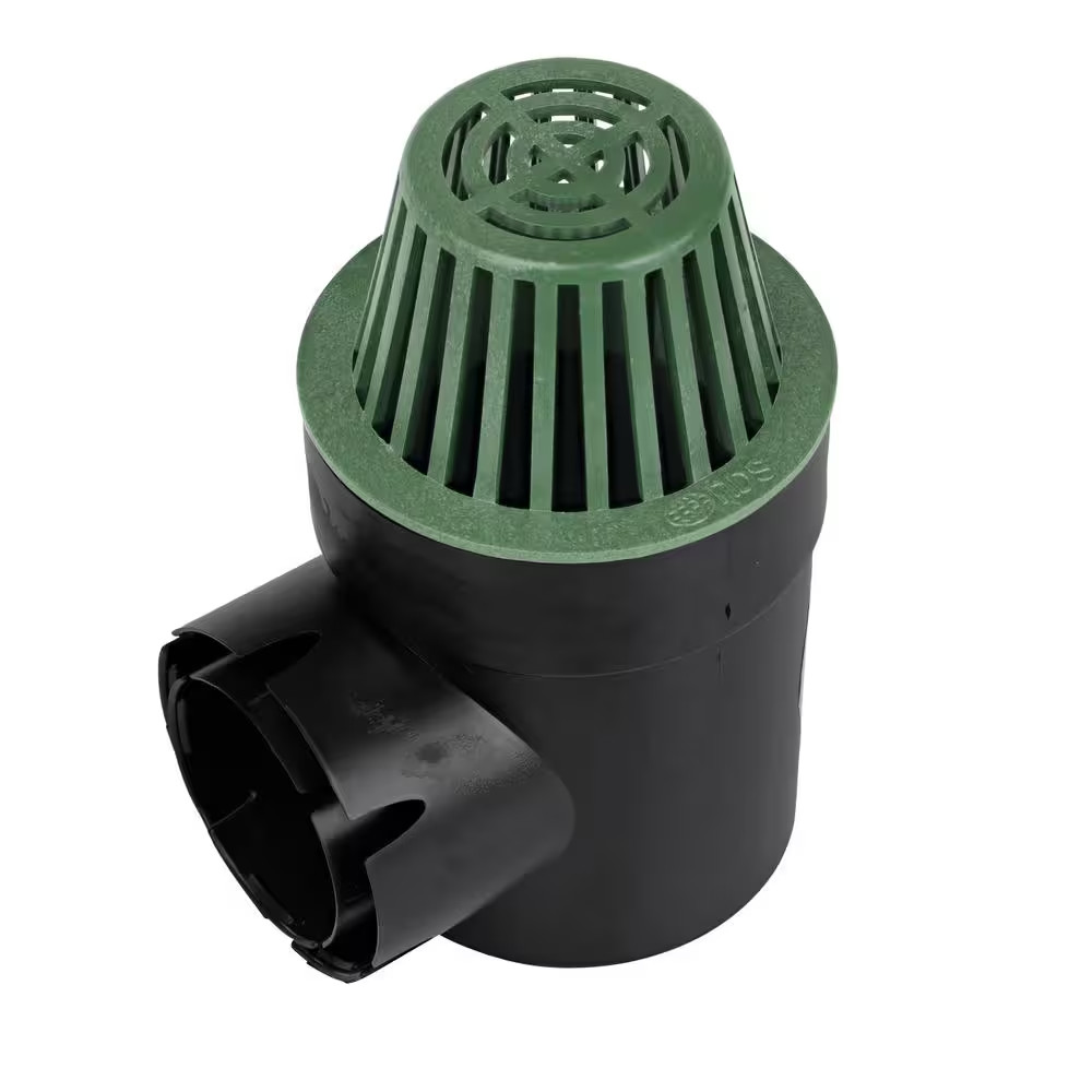6 In. Plastic round Atrium Drainage Grate in Green