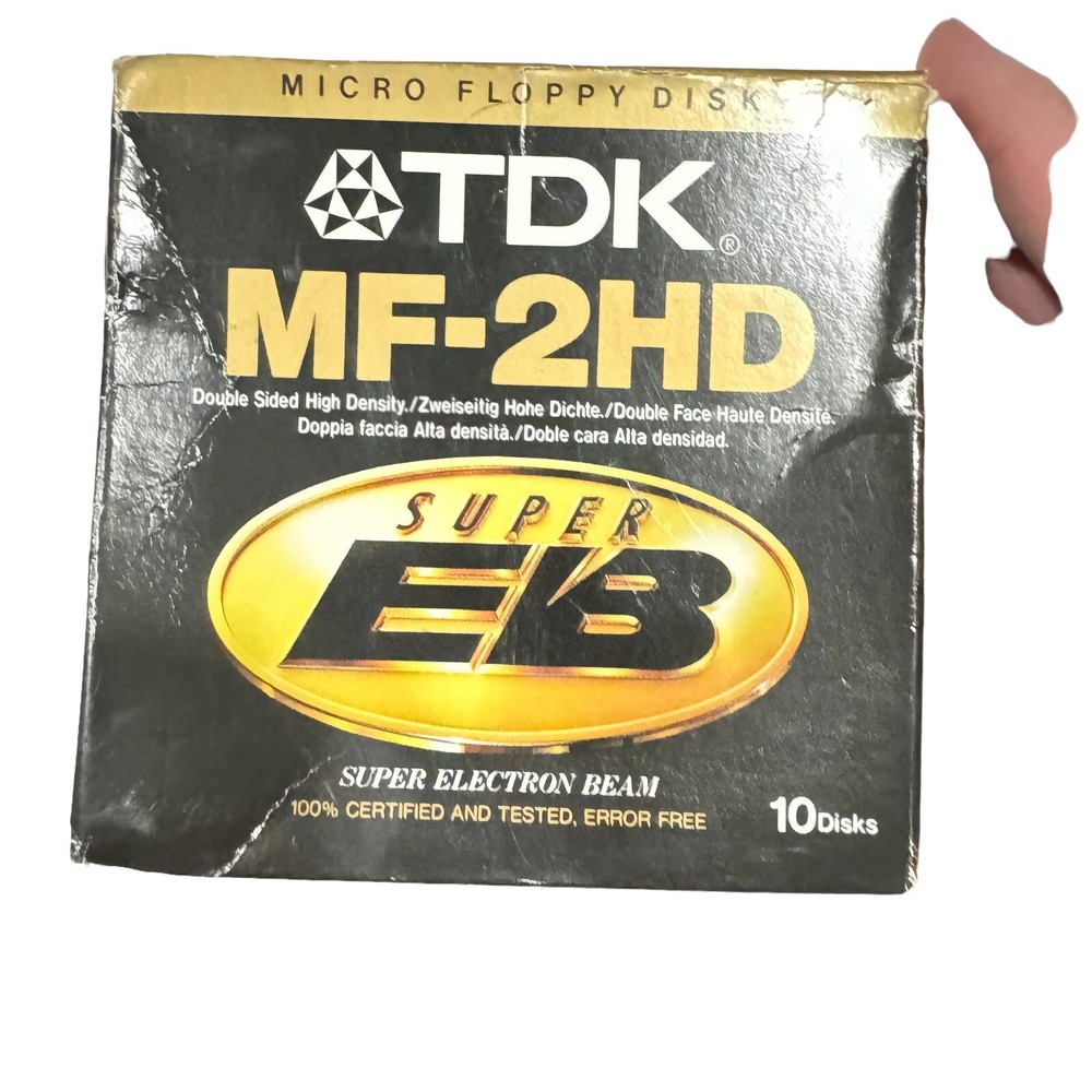 New TDK MF-2HD Micro Floppy Disk 10 Disks Double Sided High Density