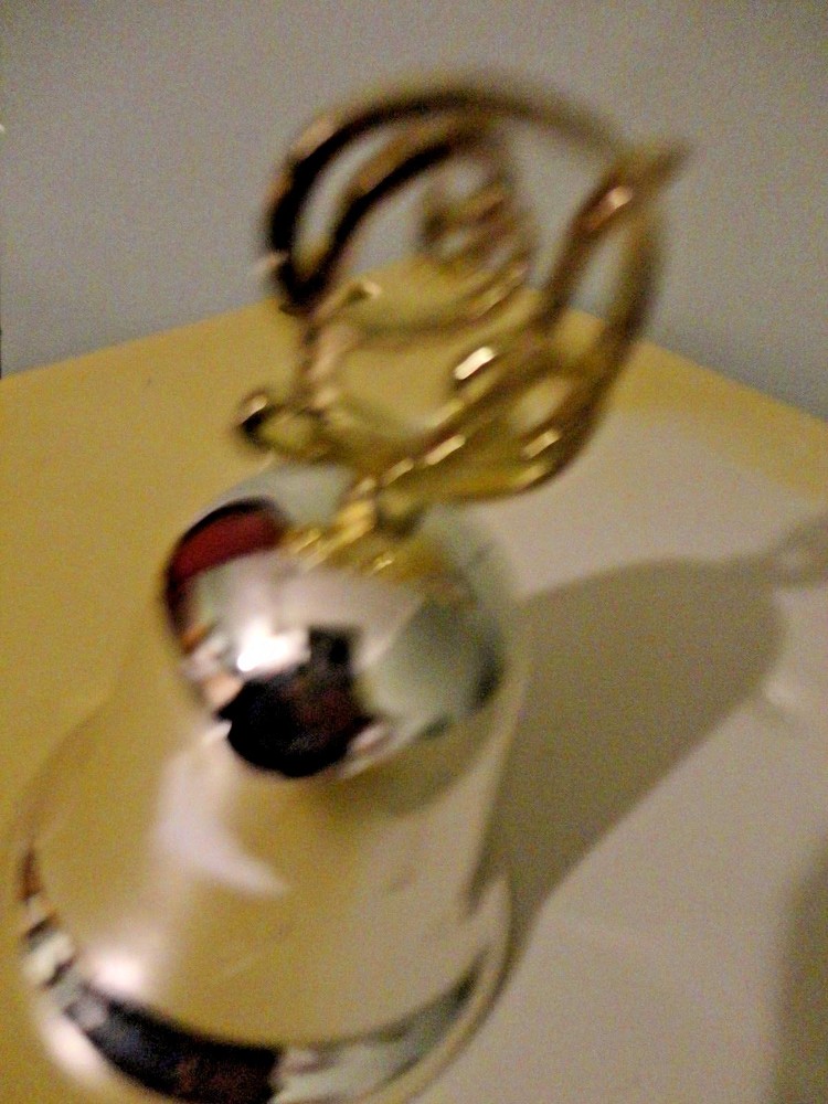SILVER PLATED BELL WITH GOLDEN HANDLE