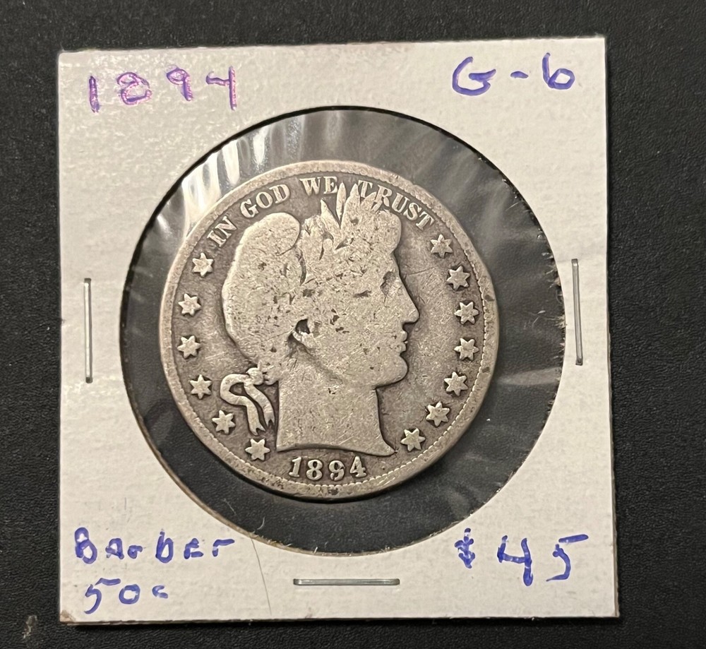 1894 Barber Half Dollar , better date , good condition , nice coin