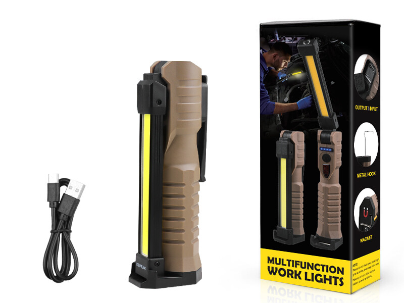 Rechargeable Mechanic Flashlight LED COB Work Light Magnetic Super Bright