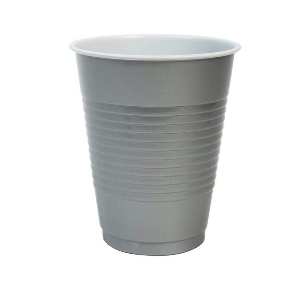 Disposable 9oz Silver Plastic Cups: 8CT