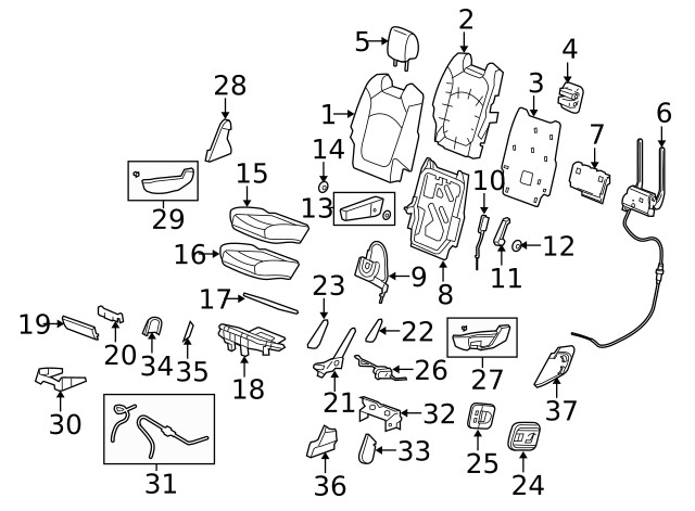 Genuine GM Seat Back Cover 20864523