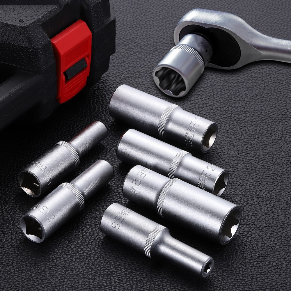 E-Torx Socket 1/2" Drive E14 External Torx Deep Socket CR-V 6 Point Star Socket