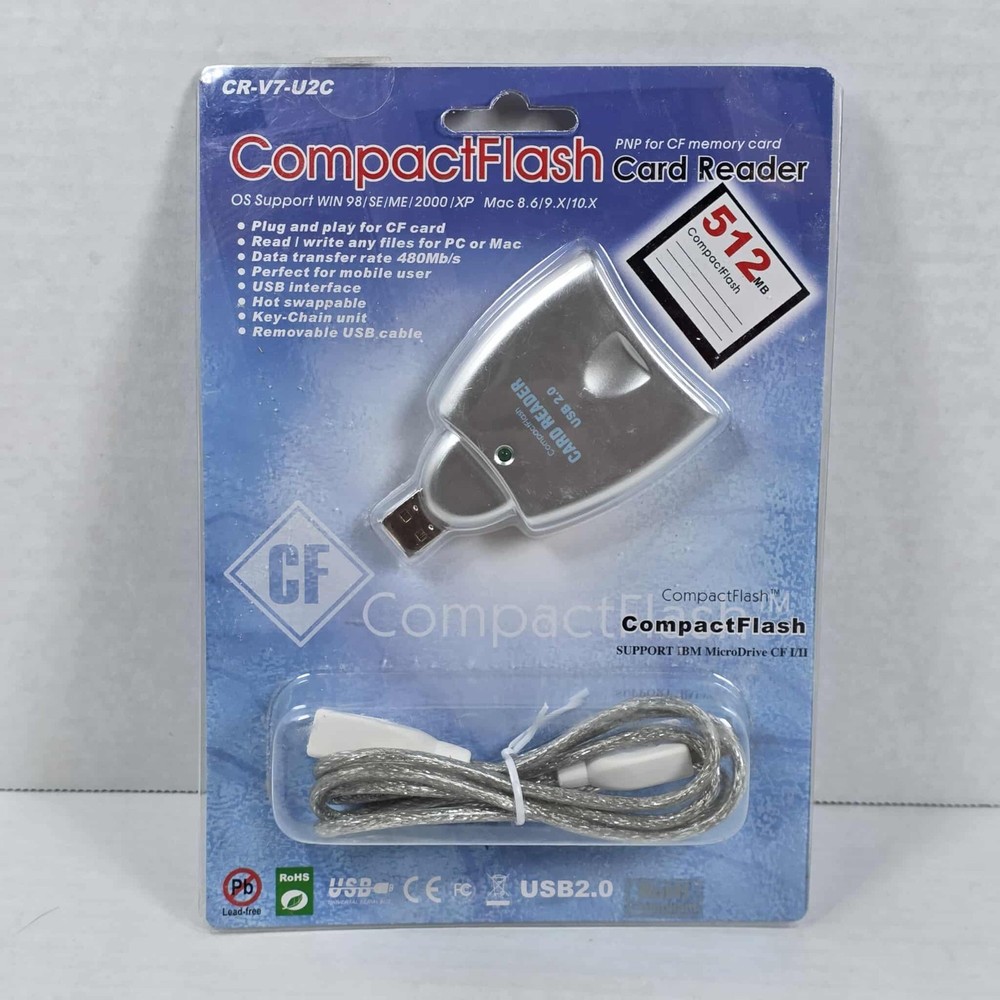 Compact flash Card Reader PNP For CF Memory Card CR-V7-U2C