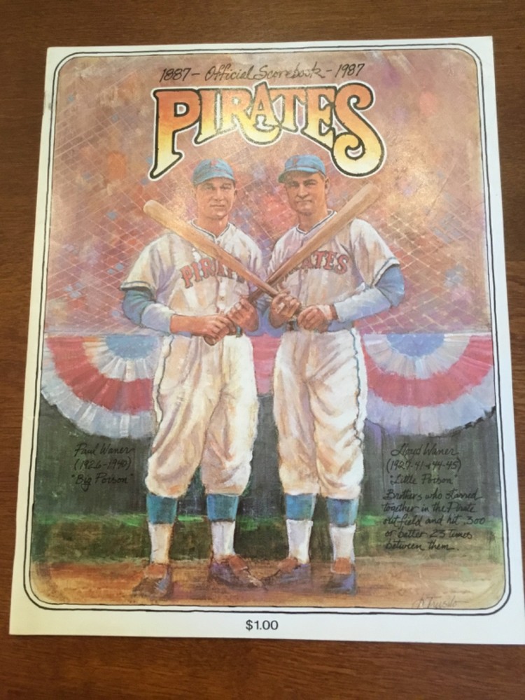 PITTSBURGH PIRATES OFFICIAL  MLB SCOREBOOK 1987