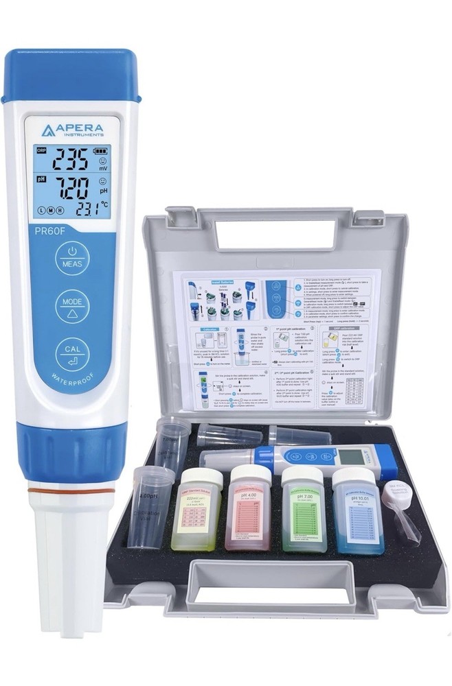Apera Instruments PR60F Premium pH/ORP (Redox) Tester Kit with Dual Flat