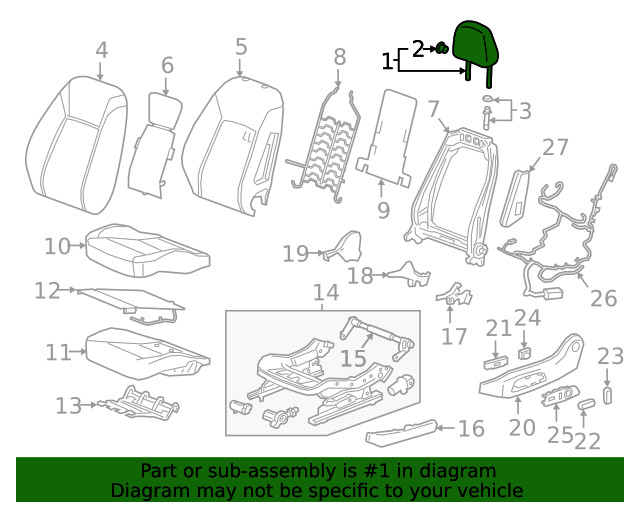 Genuine GM Headrest 39140232