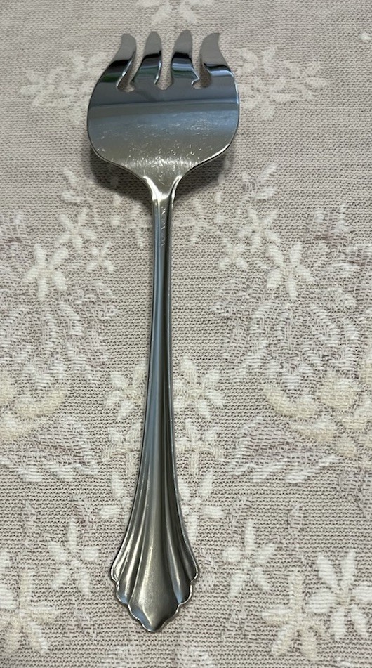 Oneida Bancroft Serving Set: Meat Fork, Serving Spoon and Sugar Spoon