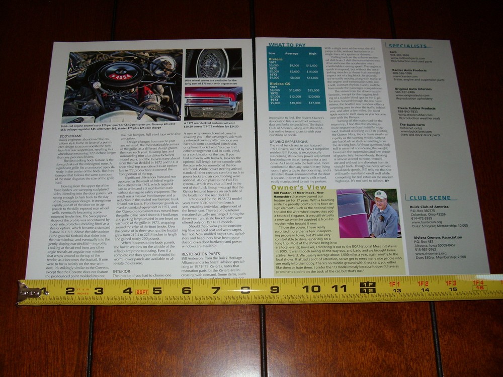 1971 1972 1973 BUICK RIVERA - ORIGINAL 2007 ARTICLE