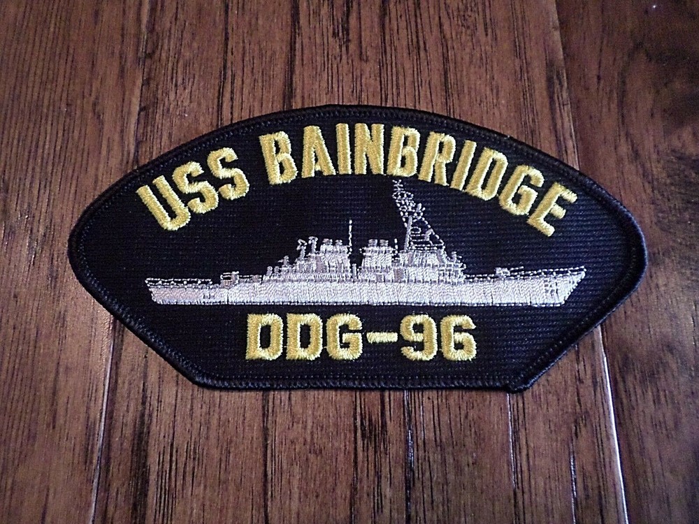 USS BAINBRIDGE DDG-96 U.S NAVY SHIP HAT PATCH U.S.A MADE HEAT TRANSFER