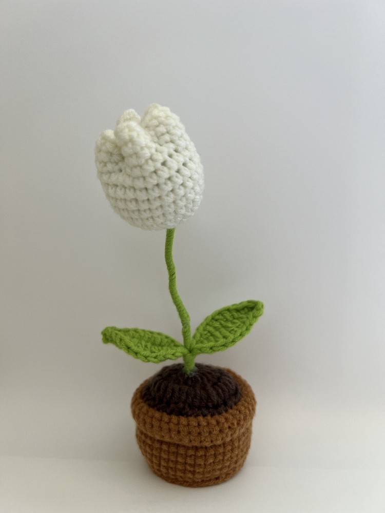 Fluffy Crochet Flowers Small Pots