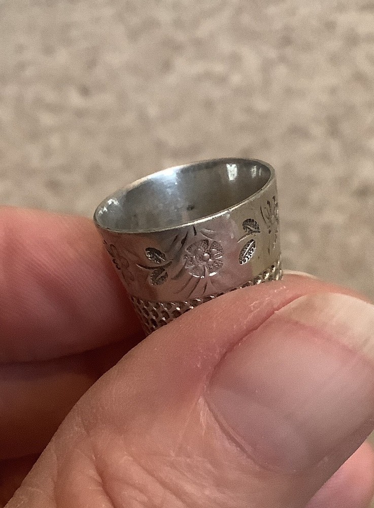 Antique Sterling Silver Thimble Monogrammed