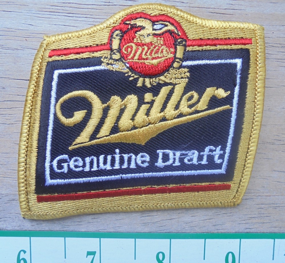 MILLER GENUINE DRAFT IRON ON PATCH  3.75 BY 3"