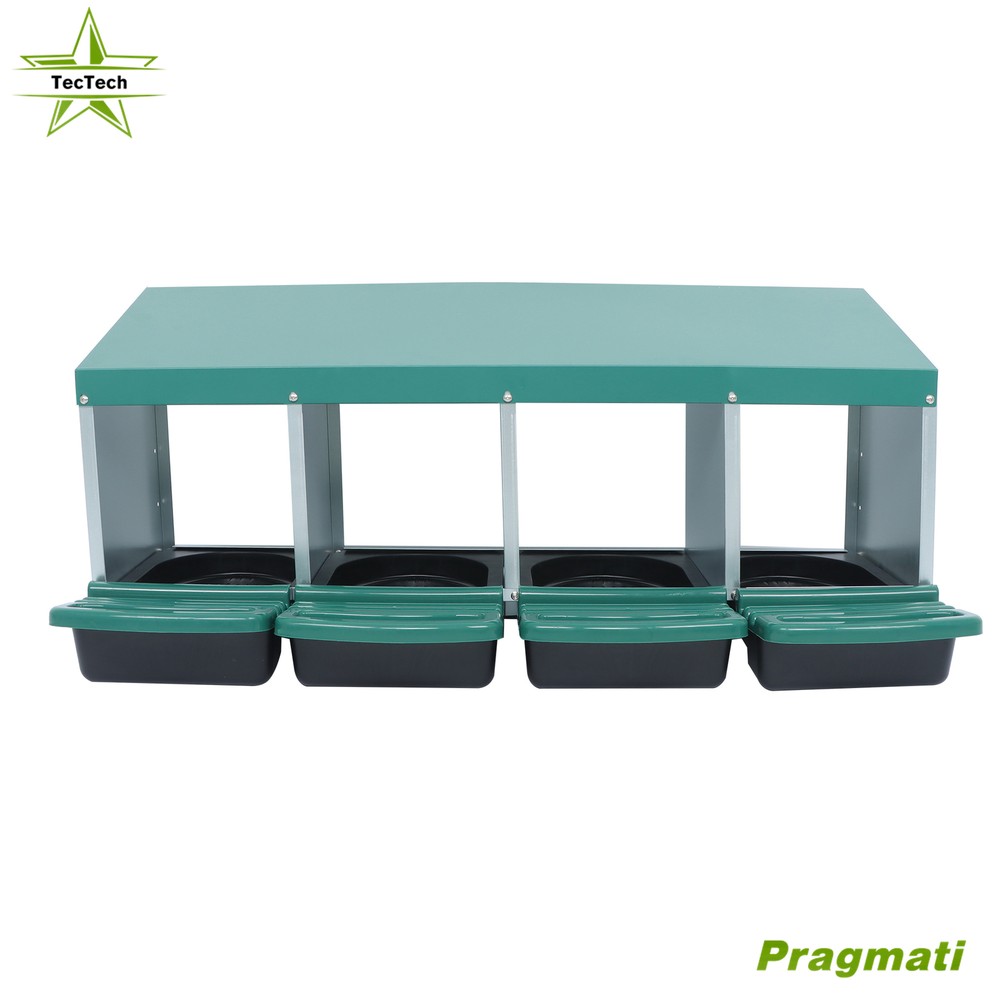 Chicken Nesting Boxes 4 Hole Metal Chicken Egg Laying Nesting Box With Perch