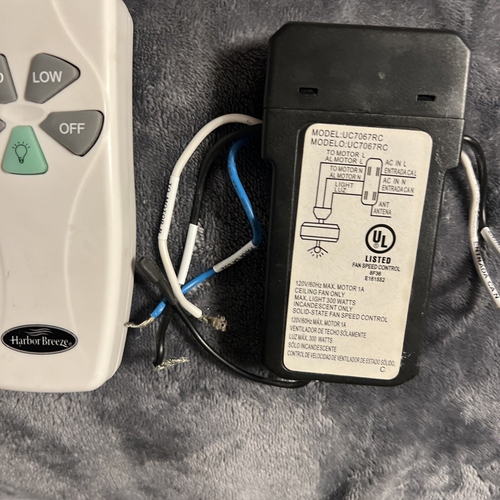 Harbor, breeze, ceiling, fan, remote, and control unit