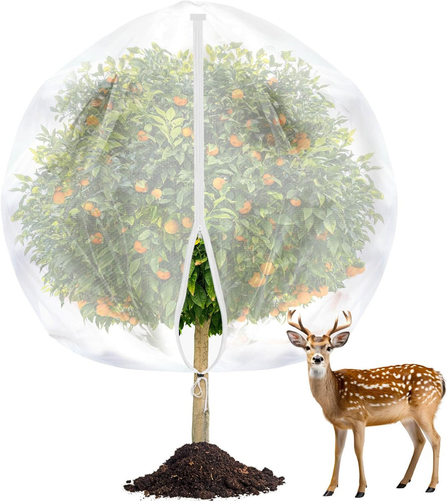 10X10 FT Fruit Trees Netting with Zipper,Large Tree Nets for Fruit Trees with Dr
