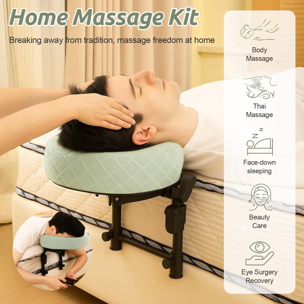 Adjustable Massage Headrest for Home Use, Portable Face Cradle Pillow