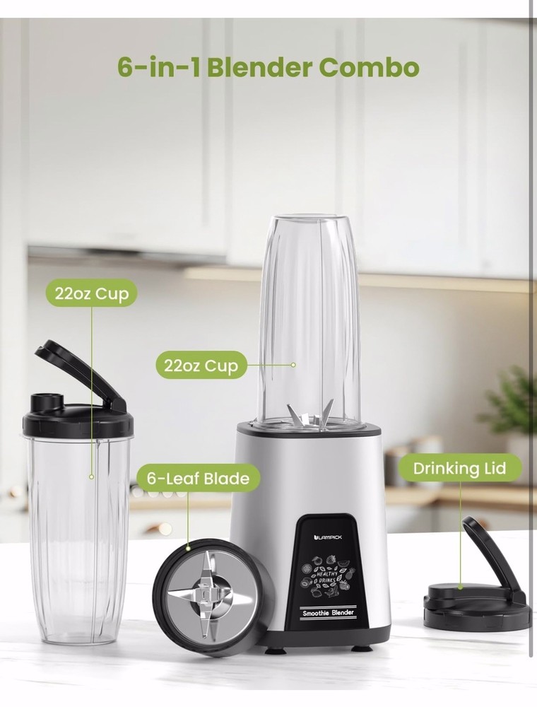 Lampick 900W Personal Smoothie Blender #PC-2115