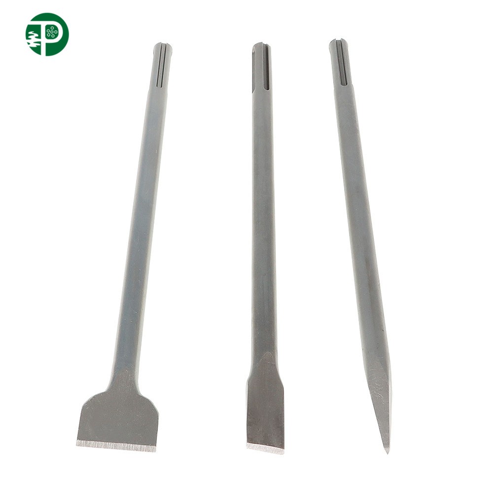 3 Pieces 16 inch SDS Max Bits Set Long-Point Chisel Scaling Chisel Flat Chisel
