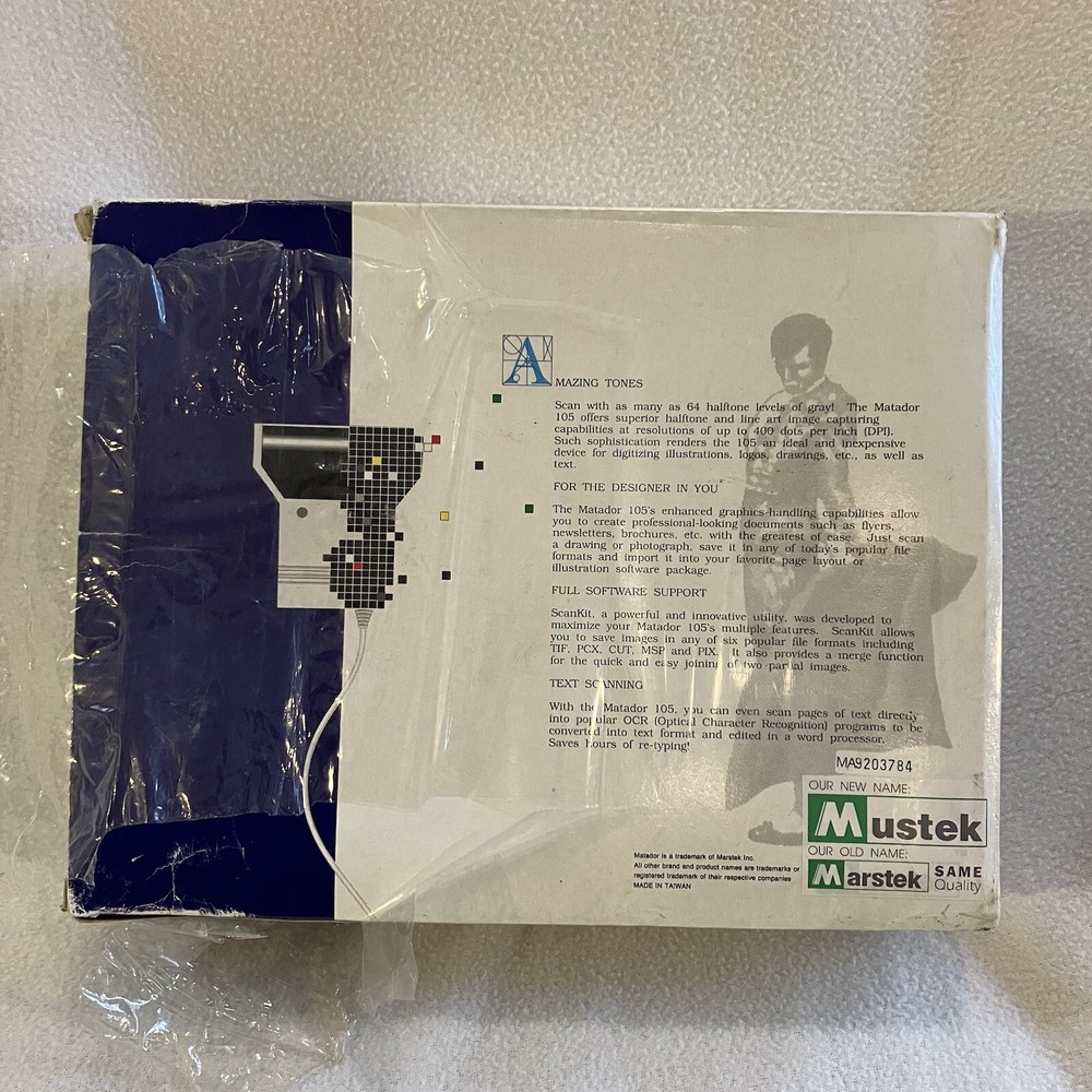 Matador 105 Handheld Scanner PS/2 Personal Scanning System Gray Scale Emulation