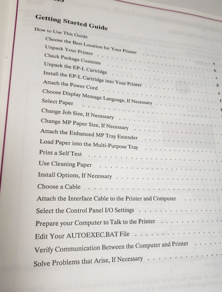 HP Hewlett Packard LaserJet IIP Printer OLC Installation+ Getting Started Guides