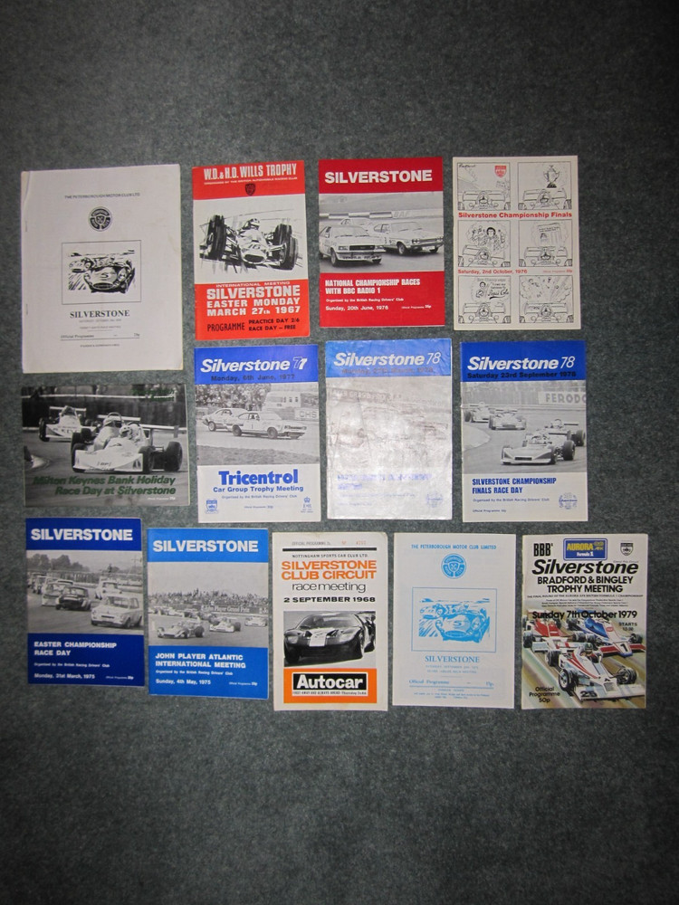 Silverstone motor racing programmes from the 1960s & 1970s