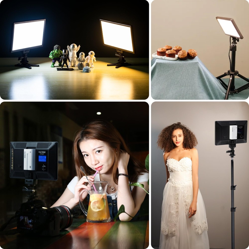 15W Video Light Panel, 3300K-5600K On Light, Super Thin Key Light Panel with ...