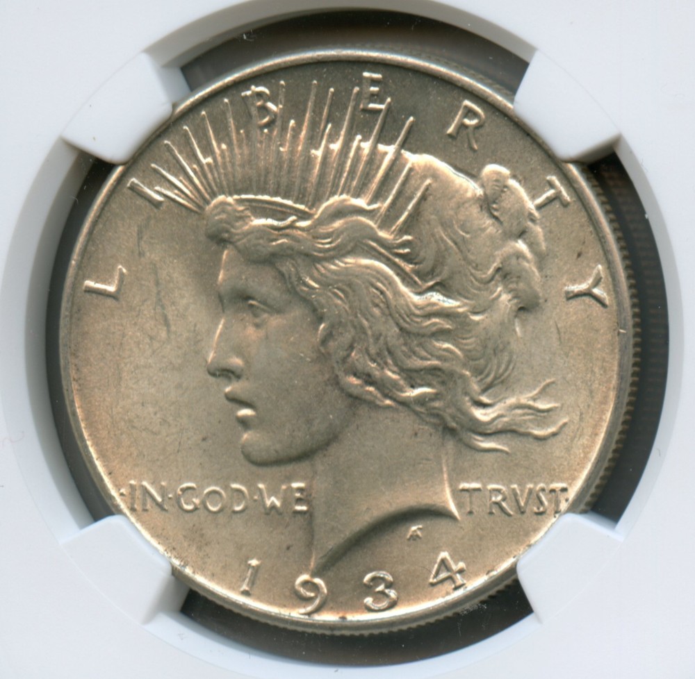 1934 Peace Silver Dollar NGC MS 63