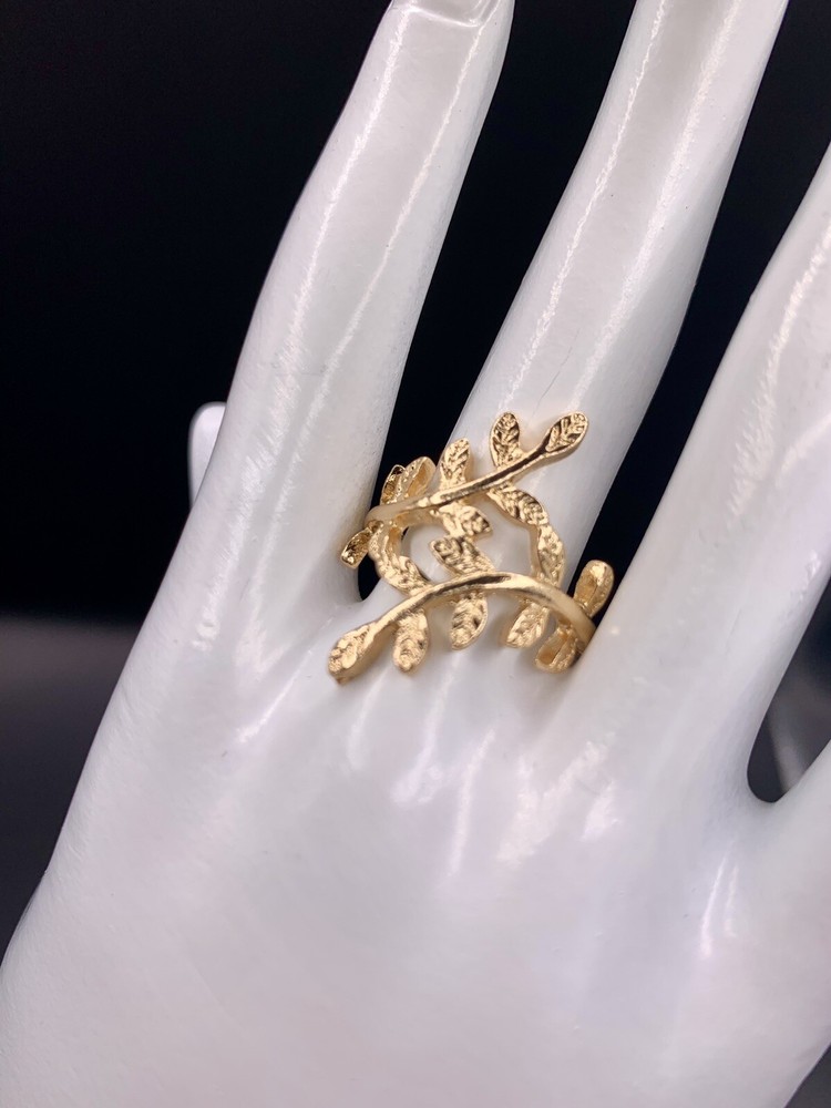 Handmade Gold Ring Botanical Leaf