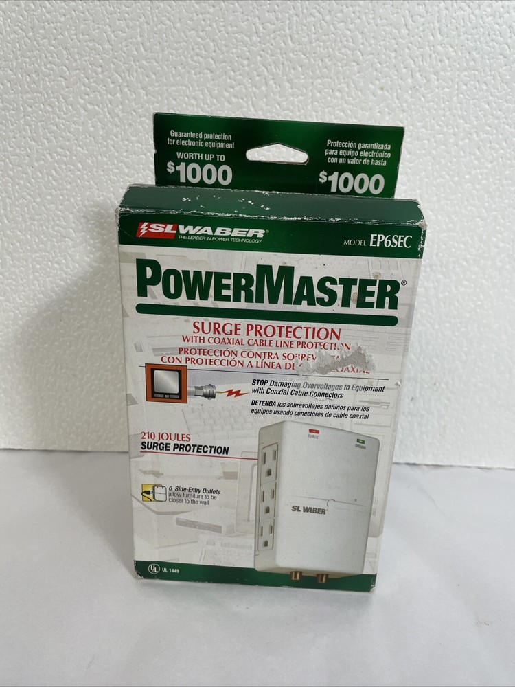 SL WABER POWER MASTER ELECTRONICS PROTECTOR SURGE PROTECTION
