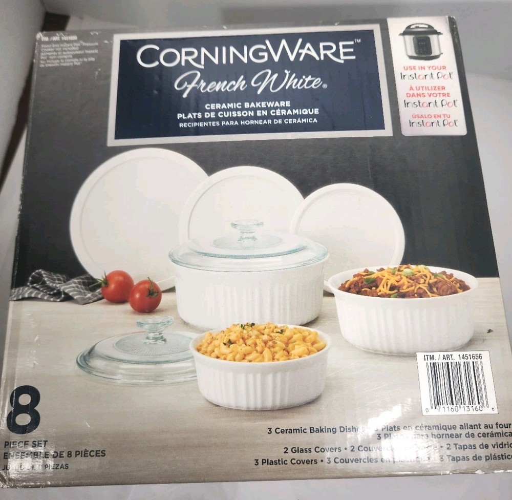 Corningware French White Ceramic Bakeware New In BOX