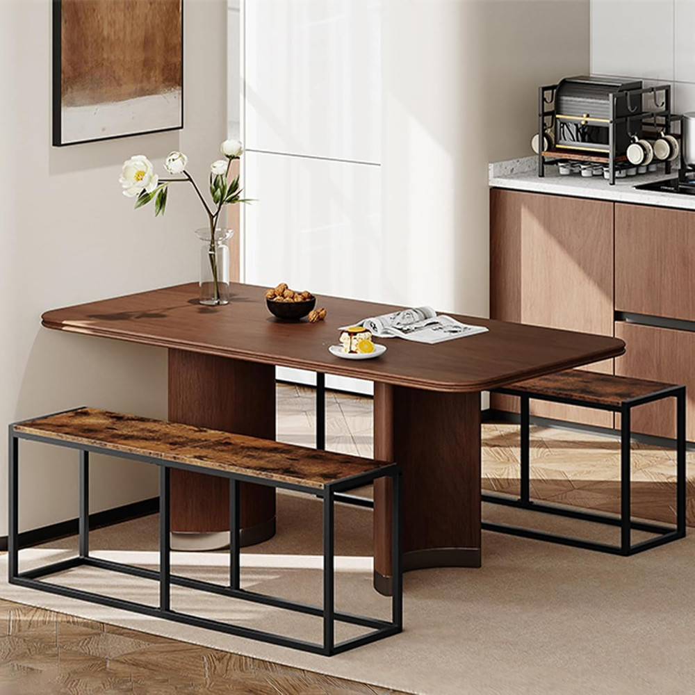 Dining Bench, 47.2 Inch Dining Table Bench, Industrial Style Kitchen Bench, Stee