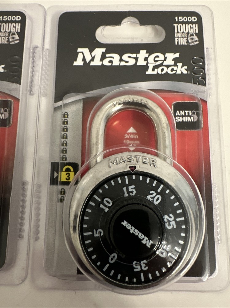 Master Lock 1500D 2 Pack 1 7/8" Combination Dial Padlock