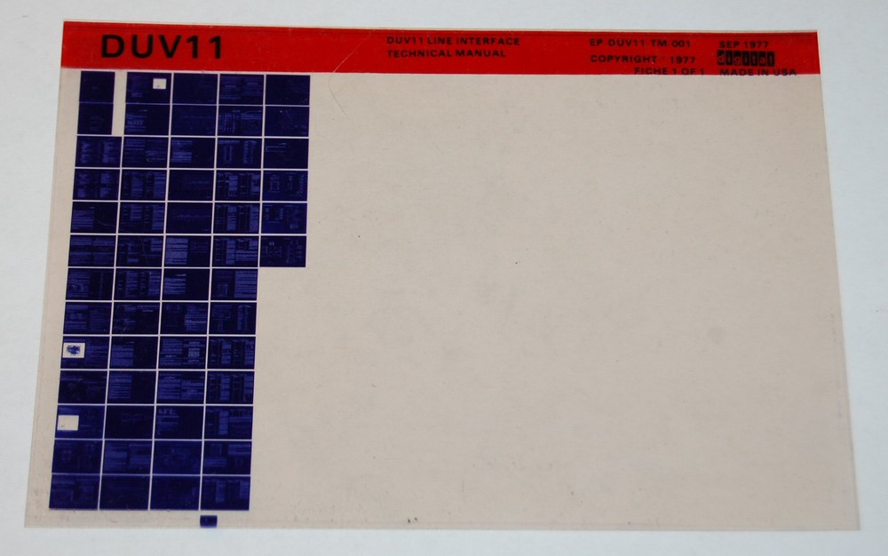 DEC DUV11 Line Interface Technical Manual, Microfiche