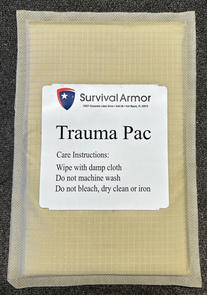 Survival Armor  Soft Ballistic Trauma Plate Insert - 5" x 8"
