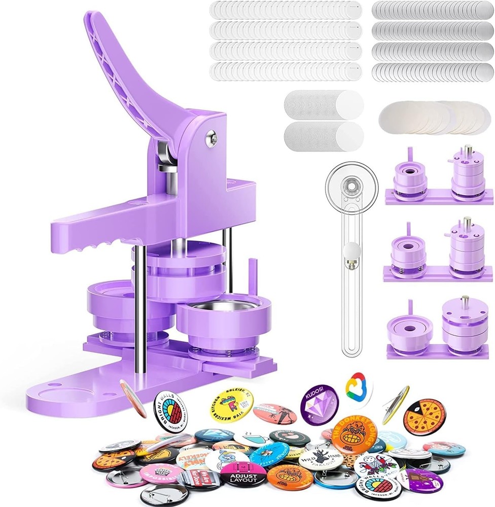 Versatile Button Pin Maker Machine - Create 1'' to 2.25'' Personalized Badges