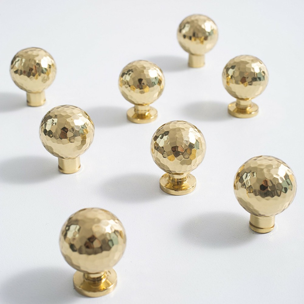 Hammer pattern finish Brass Solid Drawer Knob Pulls Handles Dresser Cabinet Pull