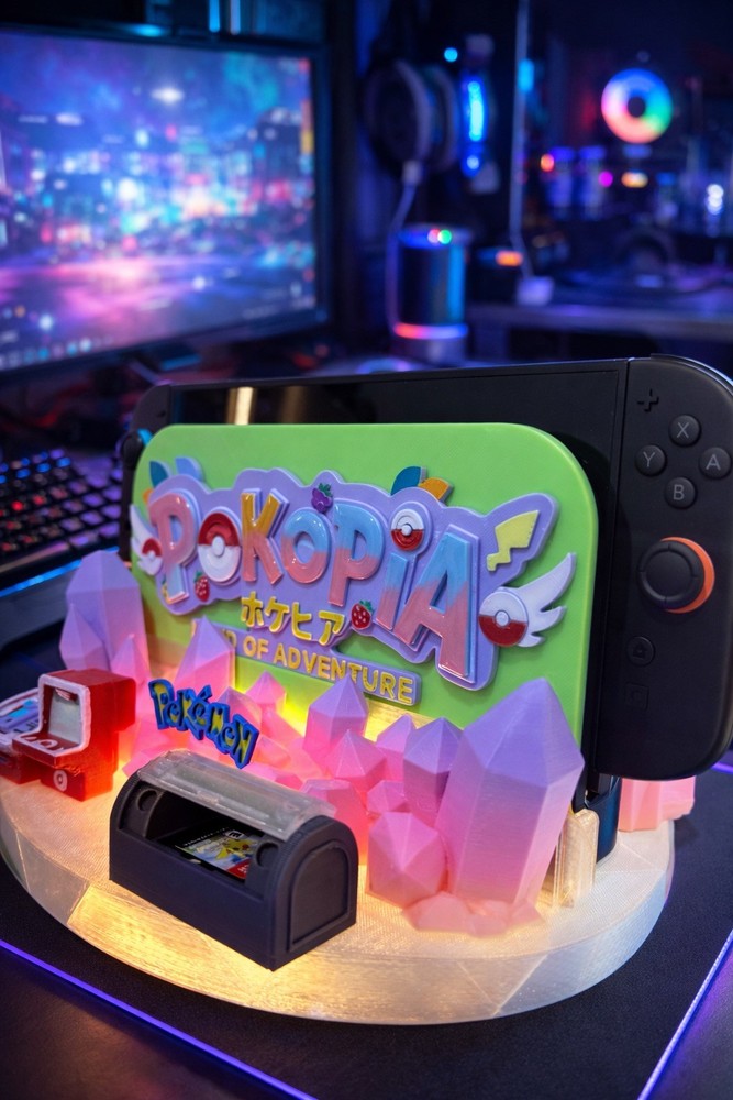 Nintendo Switch 2 Pokemon Pokopia Style Charging Dock with Light -Unique Design