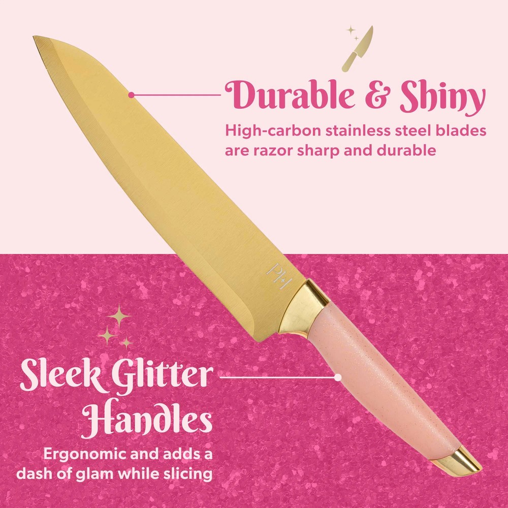 Heart Shaped Knife Block Set Stainless Steel
