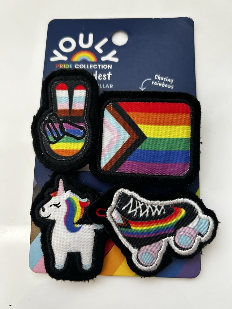 Rainbow Embroidered Pet Collar Charms Patches
