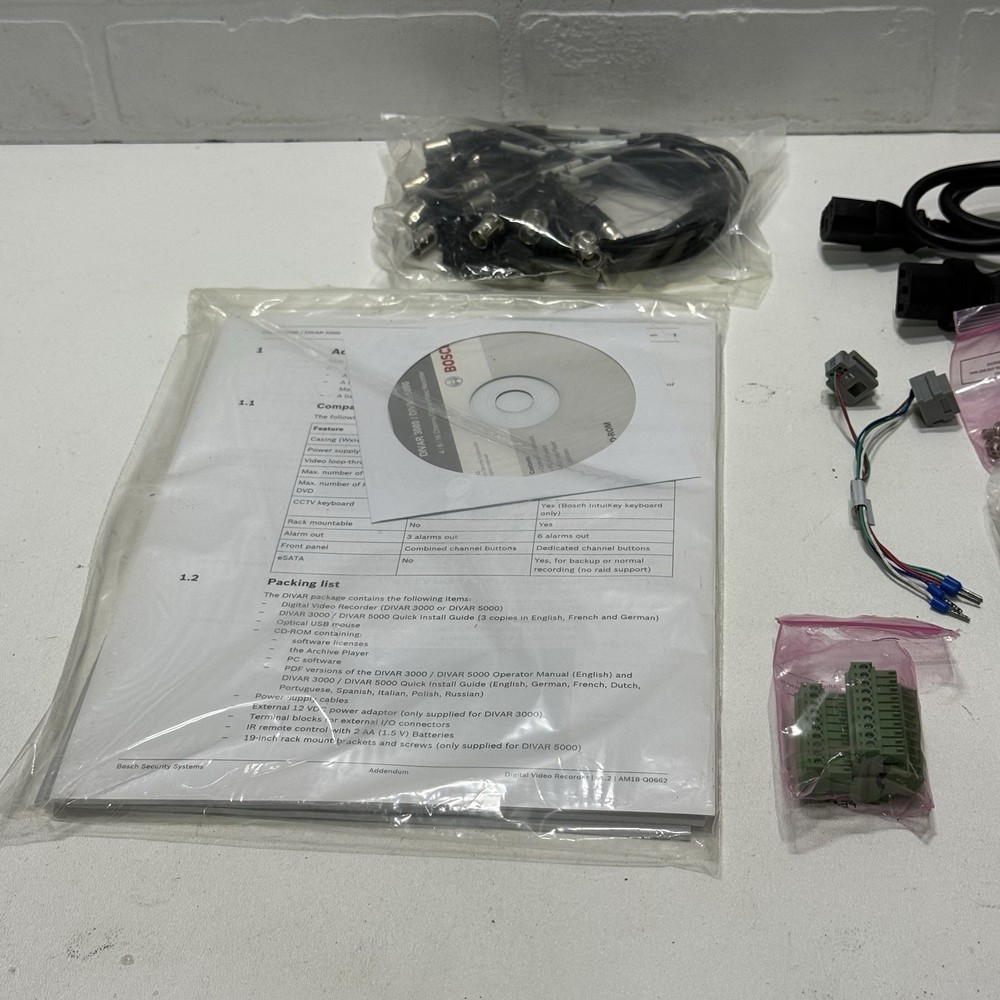NEW Bosch DIVAR AN3000/5000 Accessories Software Remote Wiring Harness