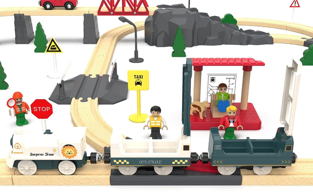 Battery Powered Train Set for Railway System, Electric Small, White