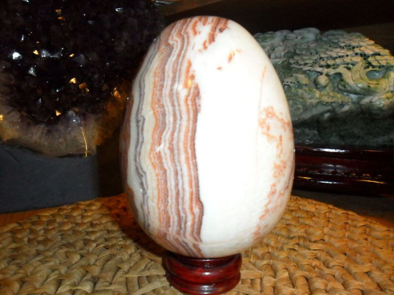 Crazy Lace Agate Polished Precious Stone Egg Large