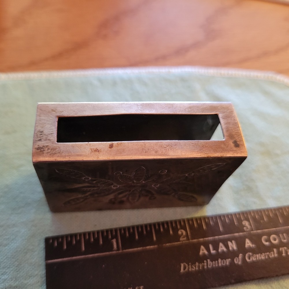 Engraved Sterling Hand Made Matchbox Cover