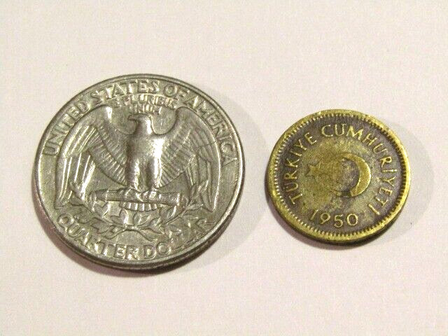 Turkey 1950 5 Kurus Brass Coin